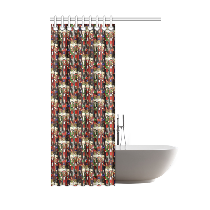 Christmas Nut Cracker Soldiers Pattern Shower Curtain 48"x72"
