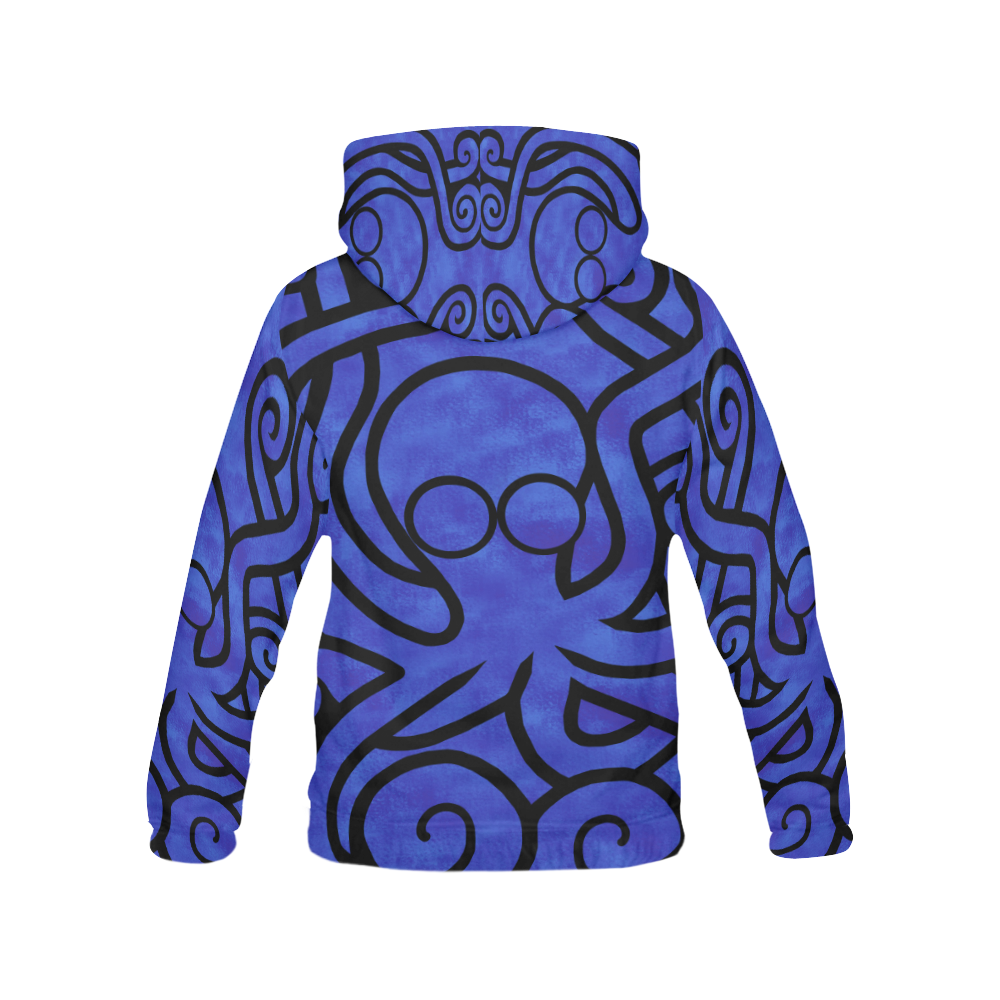 Octo-Doodle-Pus Blue All Over Print Hoodie for Men/Large Size (USA Size) (Model H13)
