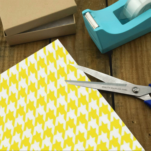 Friendly Houndstooth Pattern,yellow by FeelGood Gift Wrapping Paper 58"x 23" (5 Rolls)