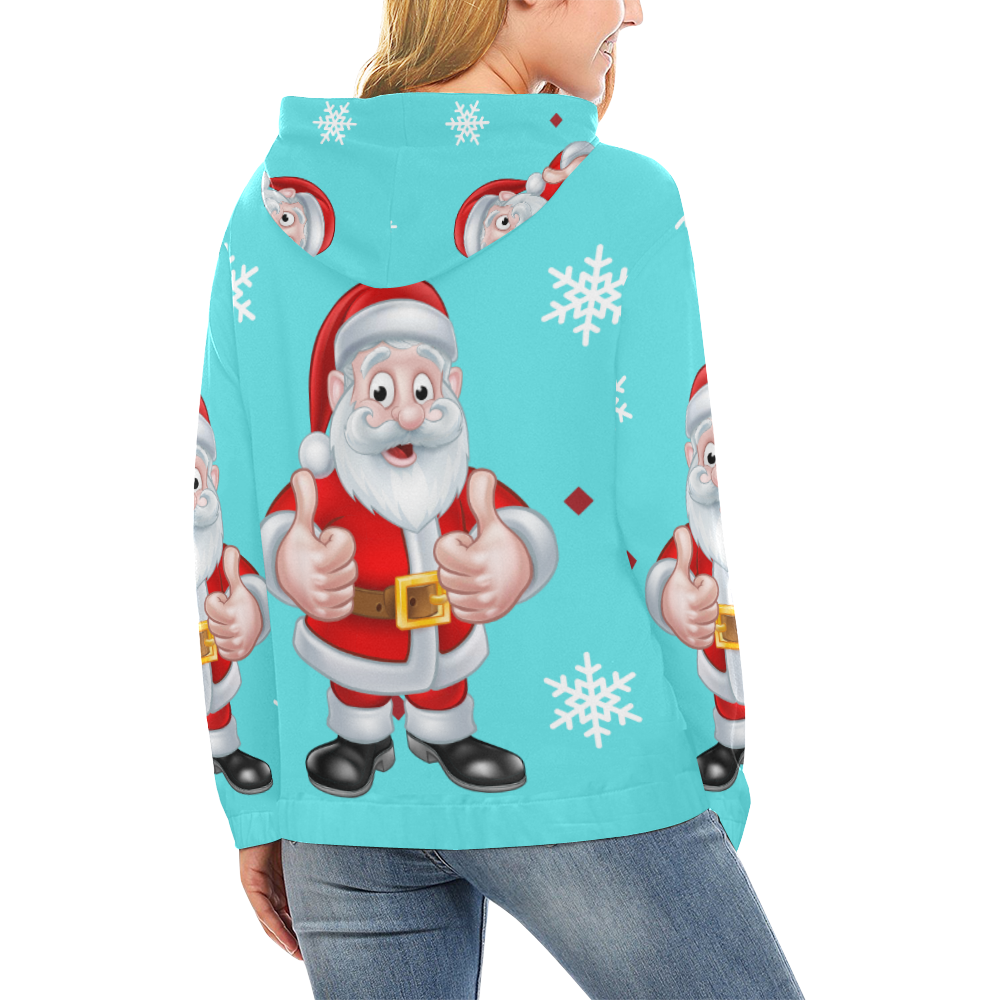sudadera de mujer papa noel All Over Print Hoodie for Women (USA Size) (Model H13)