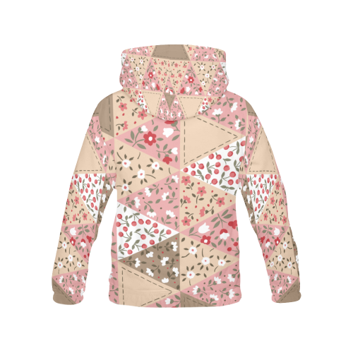 geometric flowers pattern All Over Print Hoodie for Women (USA Size) (Model H13)