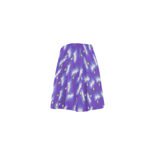 Purple & blue vetch pattern VAS2 Mini Skating Skirt (Model D36)