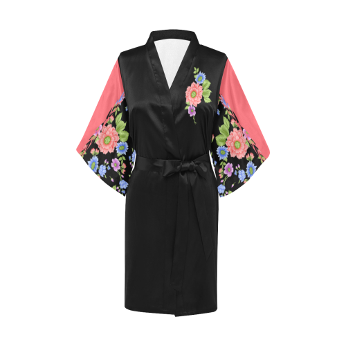 Pink Floral Kimono Robe