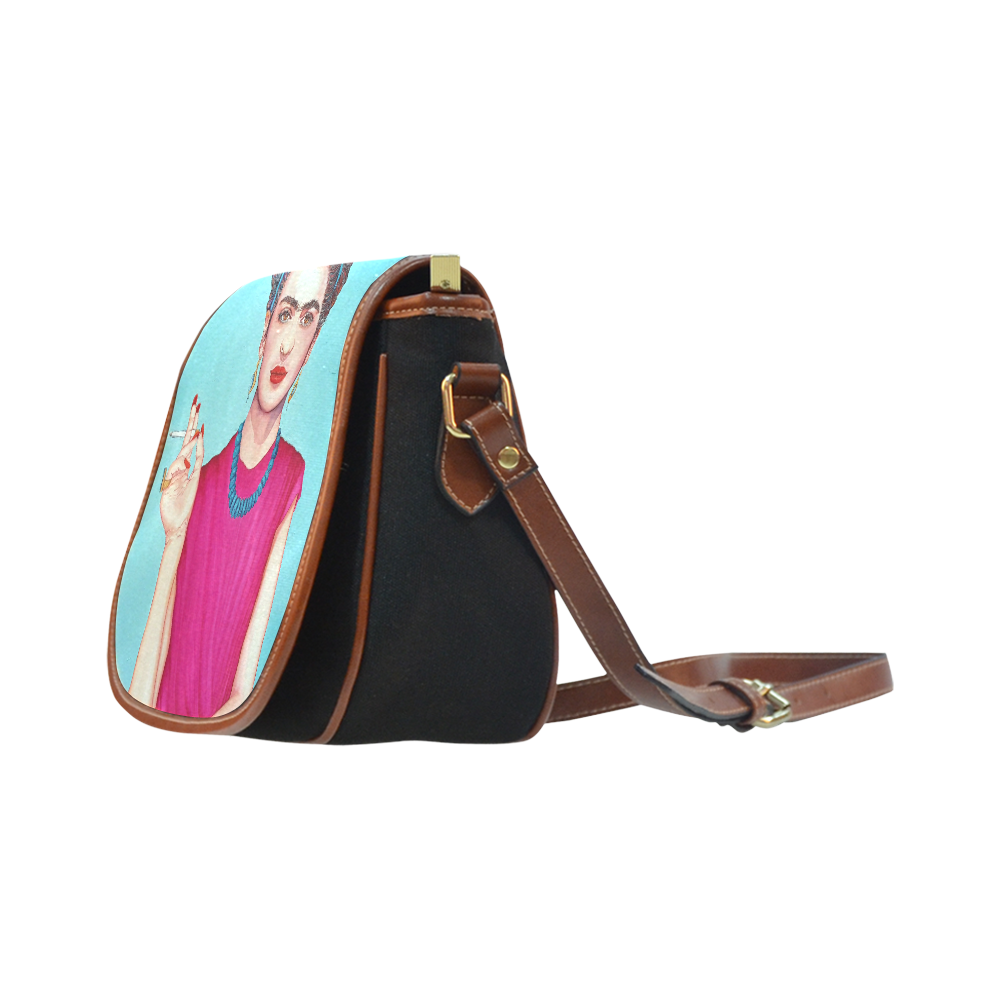 FRIDA IN THE PINK Saddle Bag/Small (Model 1649)(Flap Customization)