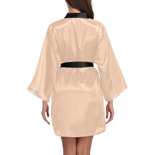 color apricot Long Sleeve Kimono Robe