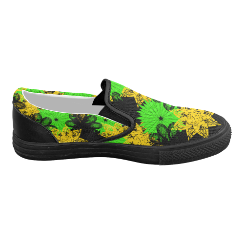 abstract bouquet Women's Slip-on Canvas Shoes (Model 019)
