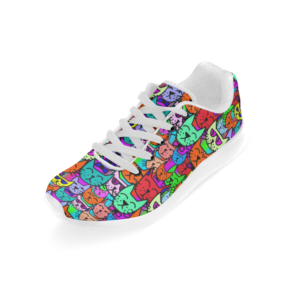 Rainbow Cats Kid's Running Shoes (Model 020)