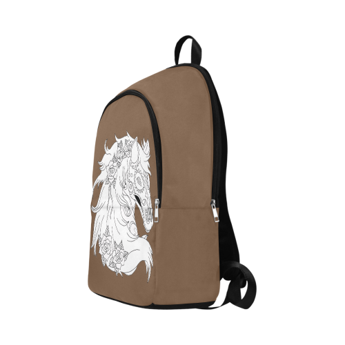 Color Me Sugar Skull Horse Brown Fabric Backpack for Adult (Model 1659)