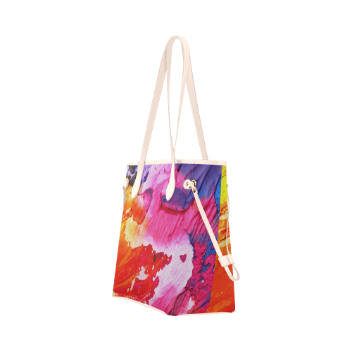 Red purple paint Clover Canvas Tote Bag (Model 1661)