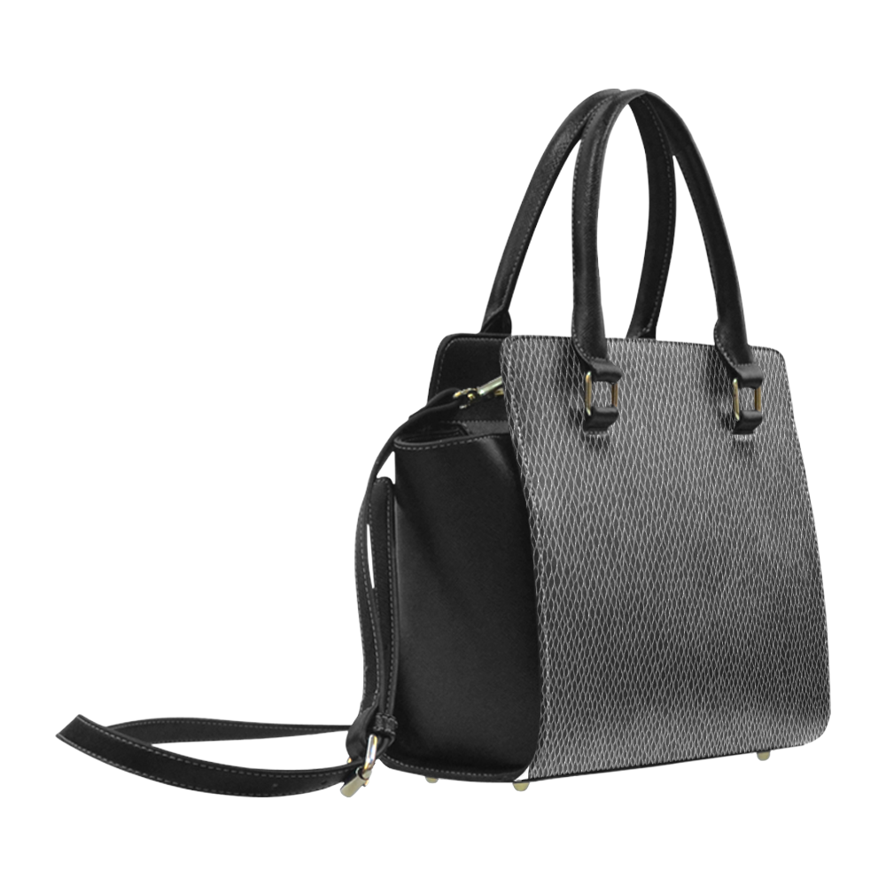 BLACK LEATHER Classic Shoulder Handbag (Model 1653)
