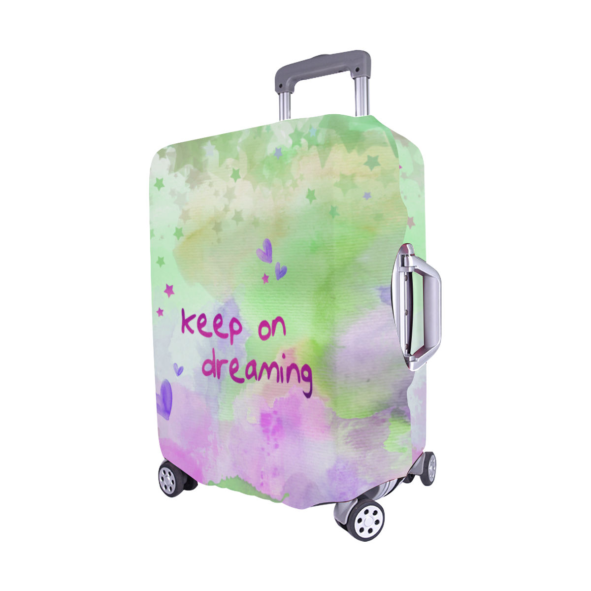 KEEP ON DREAMING - lilac and green Luggage Cover/Medium 22"-25"