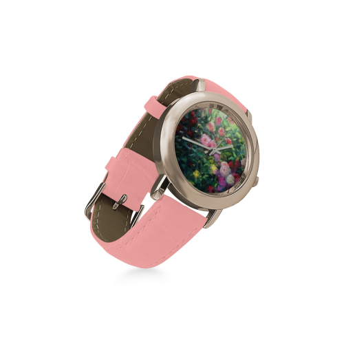 FLOWERS Women's Rose Gold Leather Strap Watch(Model 201)