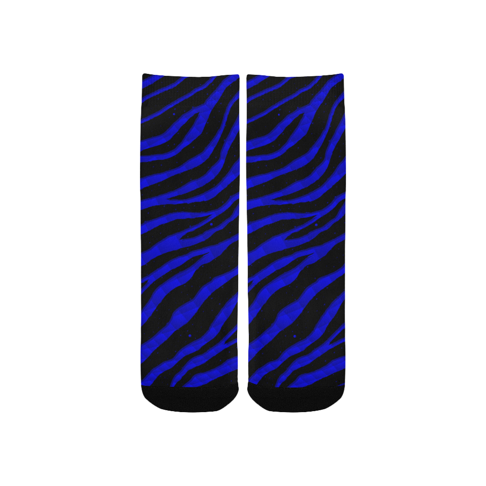 Ripped SpaceTime Stripes - Blue Kids' Custom Socks
