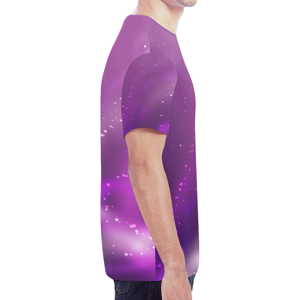 Purple Galaxy New All Over Print T-shirt for Men (Model T45)