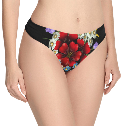 Bouquet Of Flowers Women's All Over Print Thongs (Model L30)