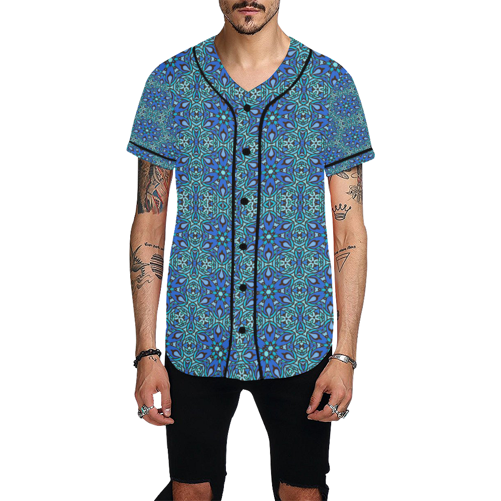 oriental Pattern 6 by JamColors All Over Print Baseball Jersey for Men (Model T50)