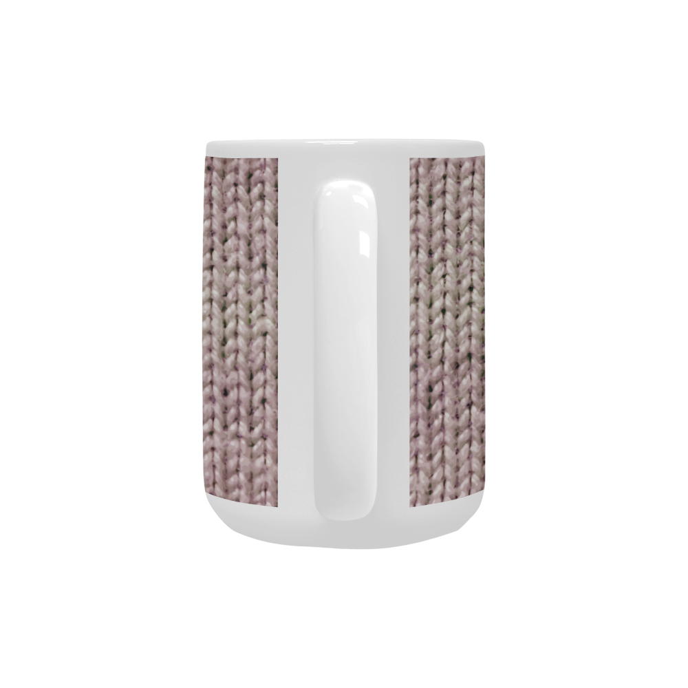 Knitted Wool pink light Custom Ceramic Mug (15oz)