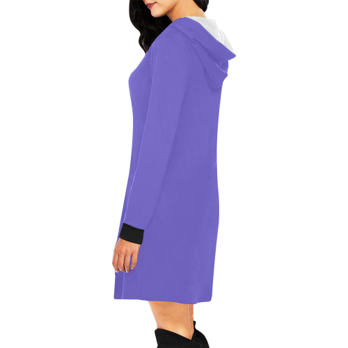 color slate blue All Over Print Hoodie Mini Dress (Model H27)