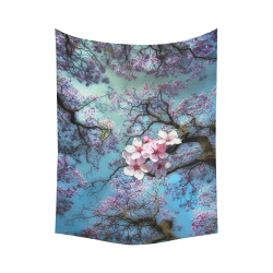 Cherry blossomL Cotton Linen Wall Tapestry 60"x 80"