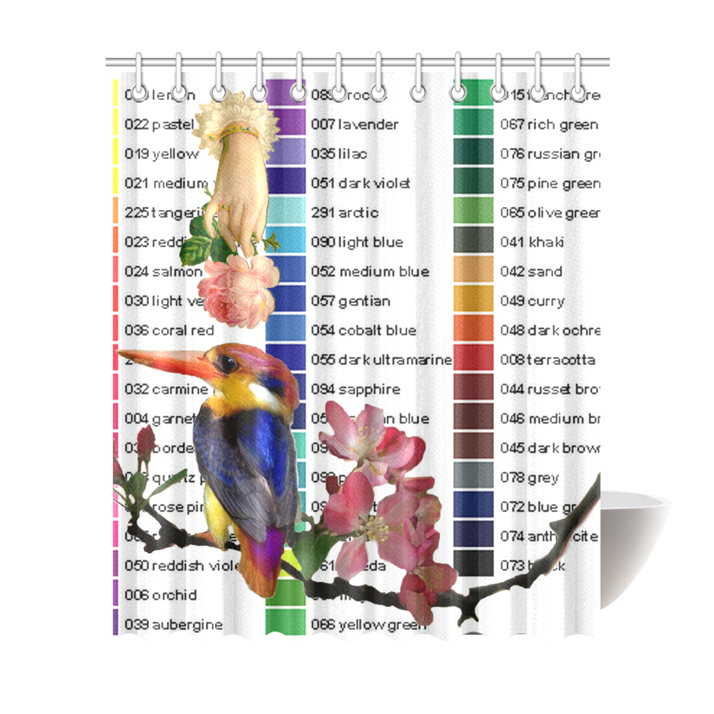 Colour Chart with Kingfisher Shower Curtain 72"x84"