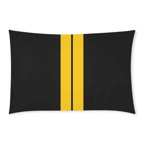 Race Car Stripe Center Black and Yellow 3-Piece Bedding Set