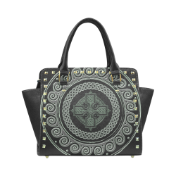 Celtic Cross With Pattern Rivet Shoulder Handbag (Model 1645)