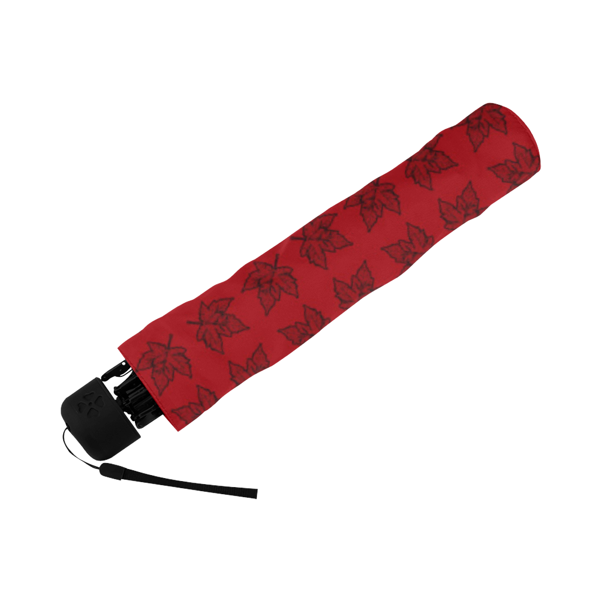 Cool Canada Red & Black Umbrella Anti-UV Foldable Umbrella (Underside Printing) (U07)