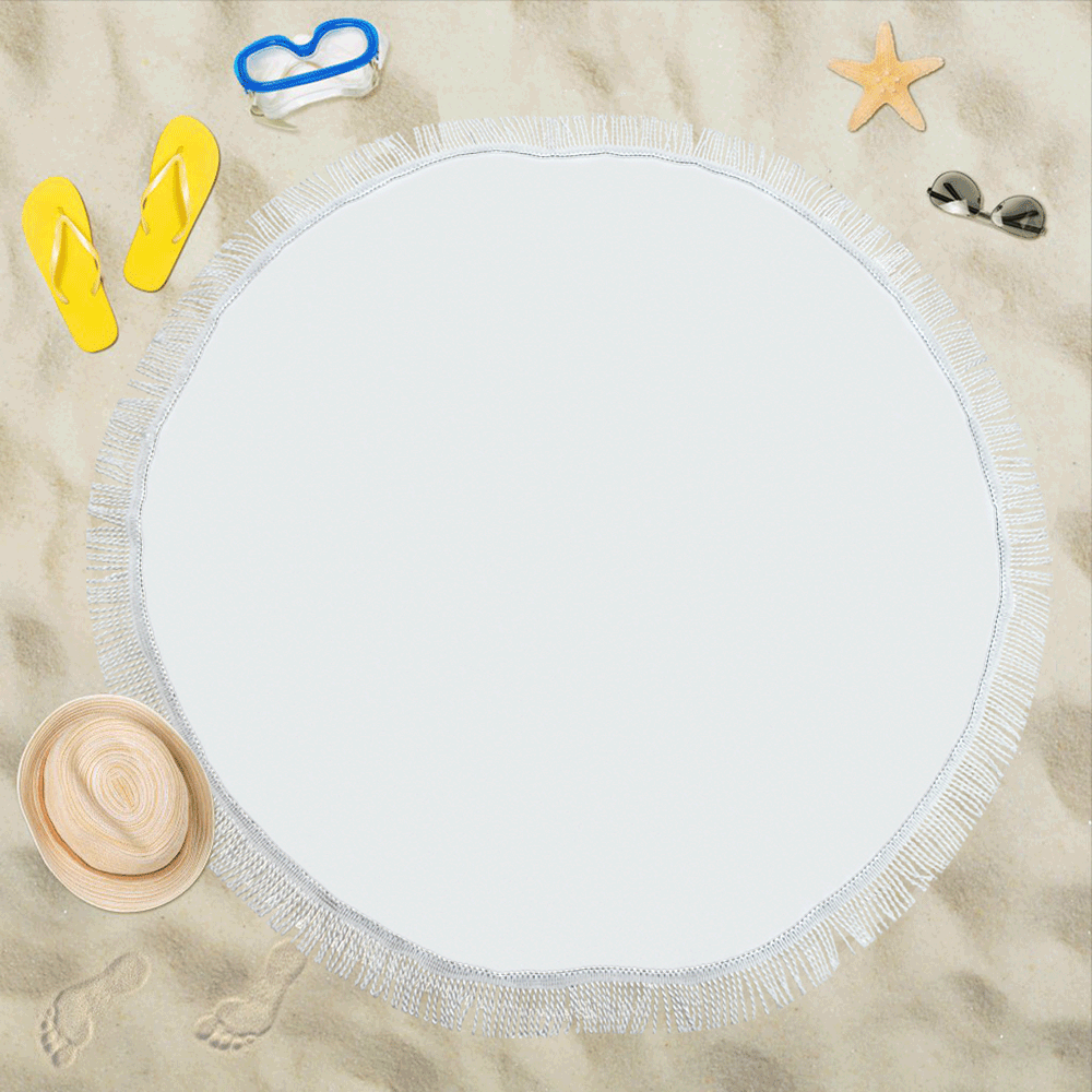 color white Circular Beach Shawl 59"x 59"