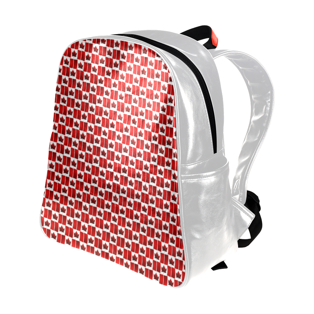 Canadian Flag Backpacks Multi-Pockets Backpack (Model 1636)