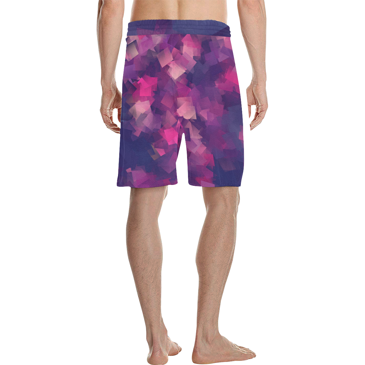 purple pink magenta cubism #modern Men's All Over Print Casual Shorts (Model L23)