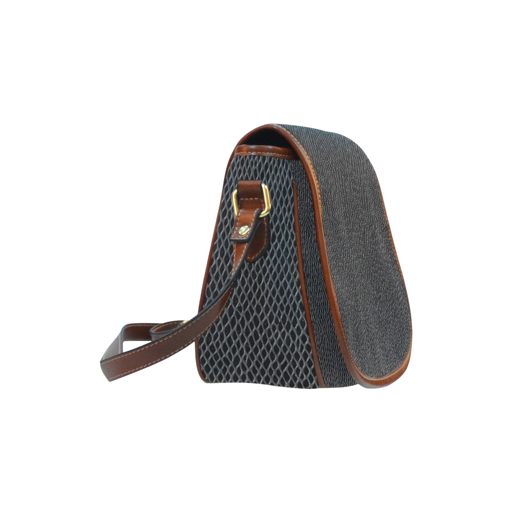 BLACK LEATHER Saddle Bag/Small (Model 1649) Full Customization