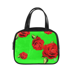Fairlings Delight's Floral Luxury Collection- Red Rose Leather Top Handle Handbag 53086a16 Leather Top Handle Handbag (Model 1662)