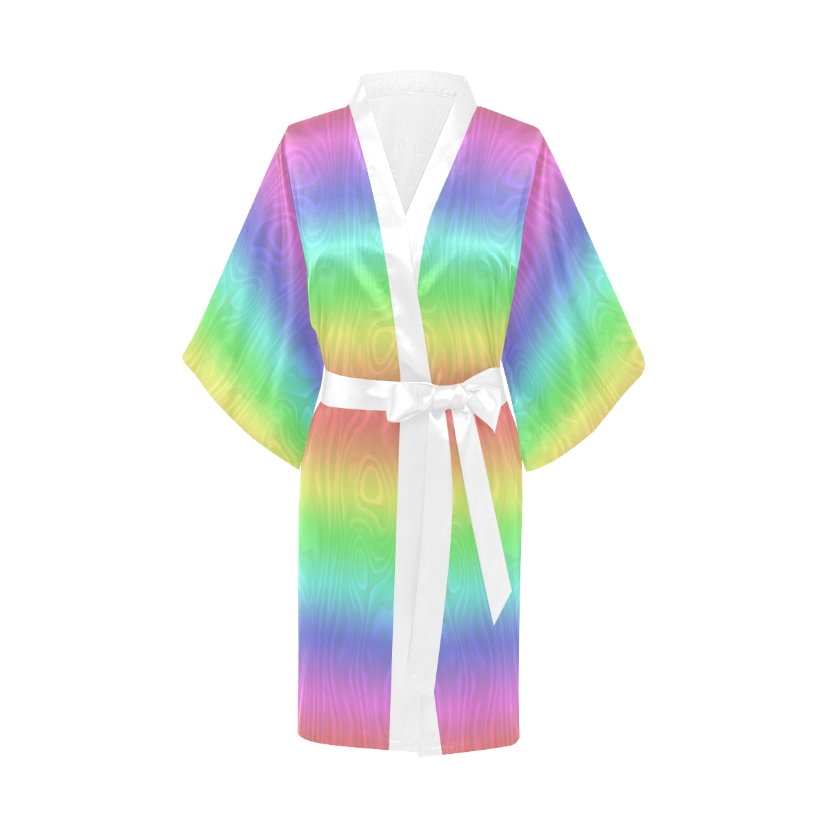 Groovy Pastel Rainbows Kimono Robe