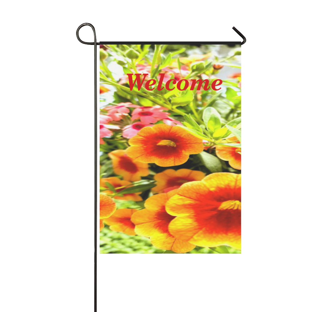 Orange Petunias Garden Flag 12‘’x18‘’（Without Flagpole）