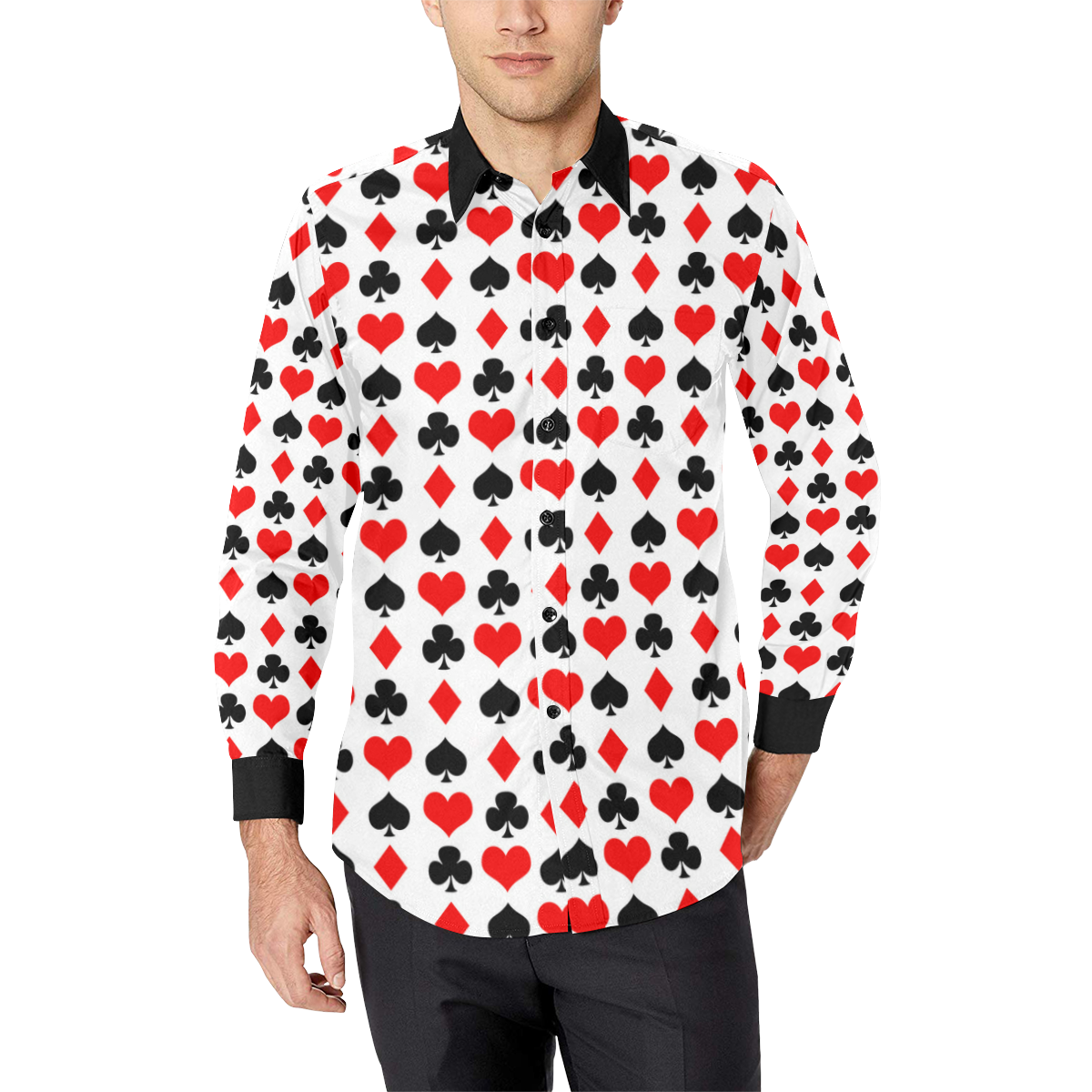 Playing Cards Suits by ArtformDesigns Men's All Over Print Casual Dress Shirt (Model T61)