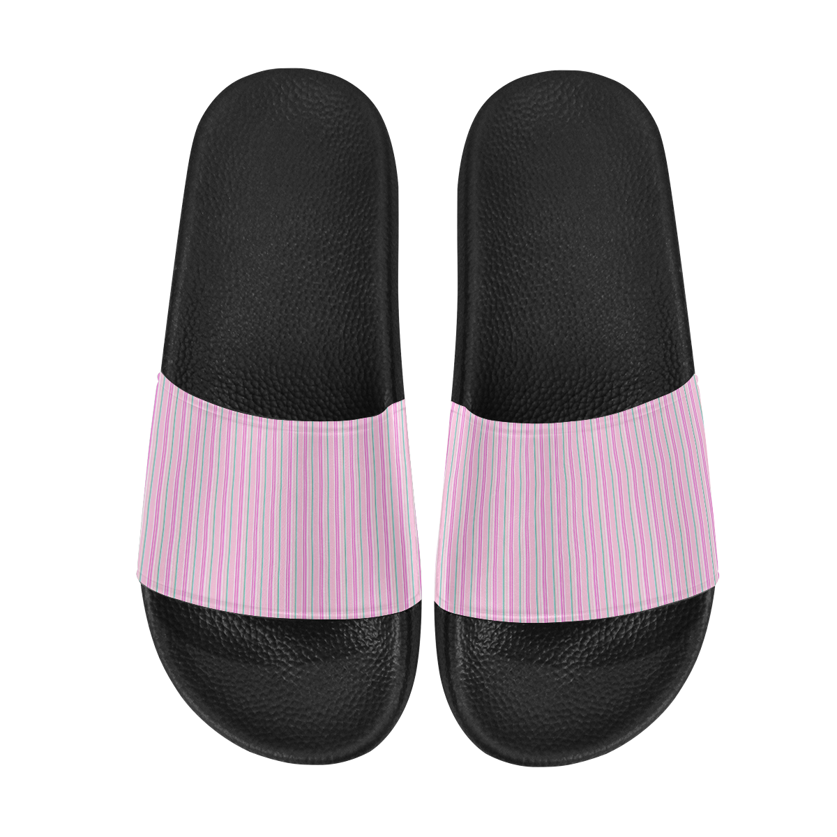 Pink Stripes Vertical Women's Slide Sandals (Model 057)