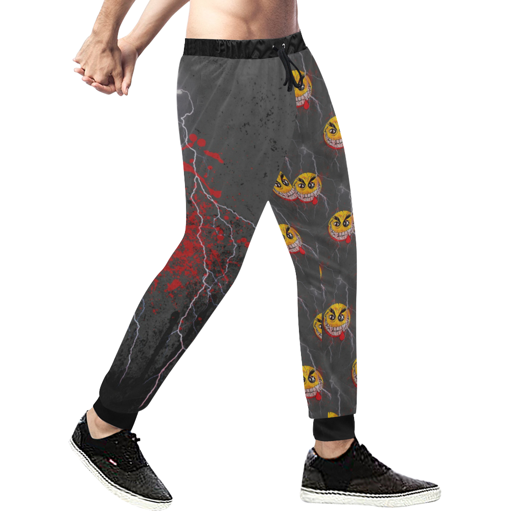 Laughing nightmare by Nico Bielow Men's All Over Print Sweatpants/Large Size (Model L11)