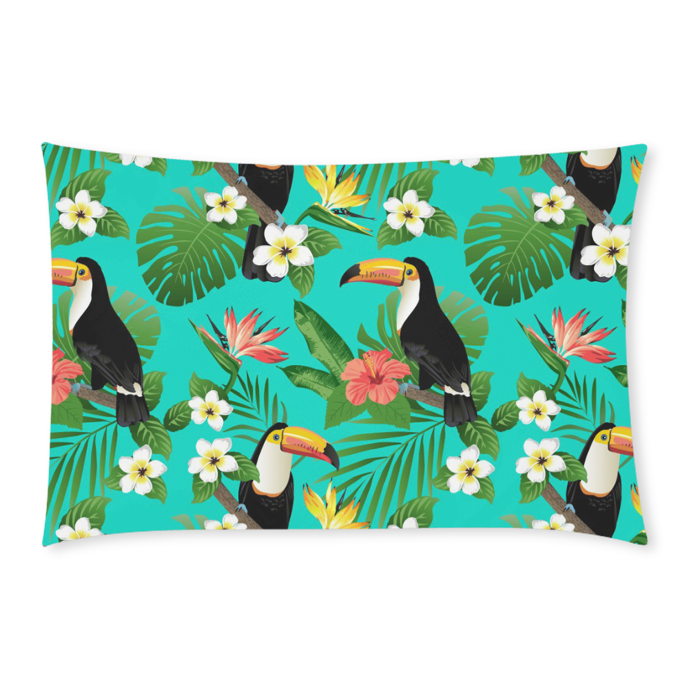 Tropical Summer Toucan Pattern 3-Piece Bedding Set