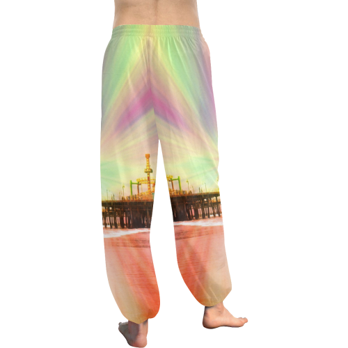 Pink Explosion Santa Monica Pier Women's All Over Print Harem Pants (Model L18)