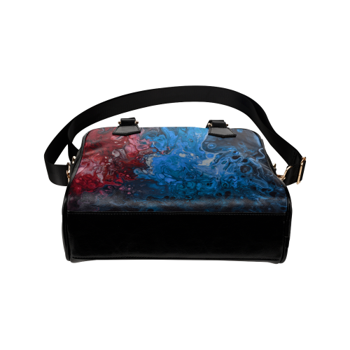 Alien Swirl Blue Red Shoulder Handbag. Shoulder Handbag (Model 1634)