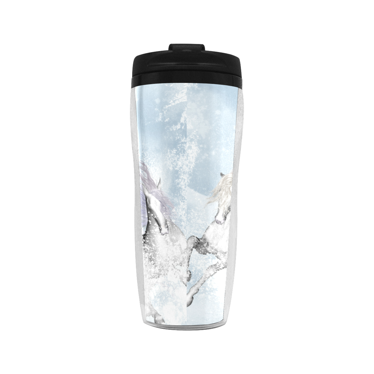 Awesome white wild horses Reusable Coffee Cup (11.8oz)