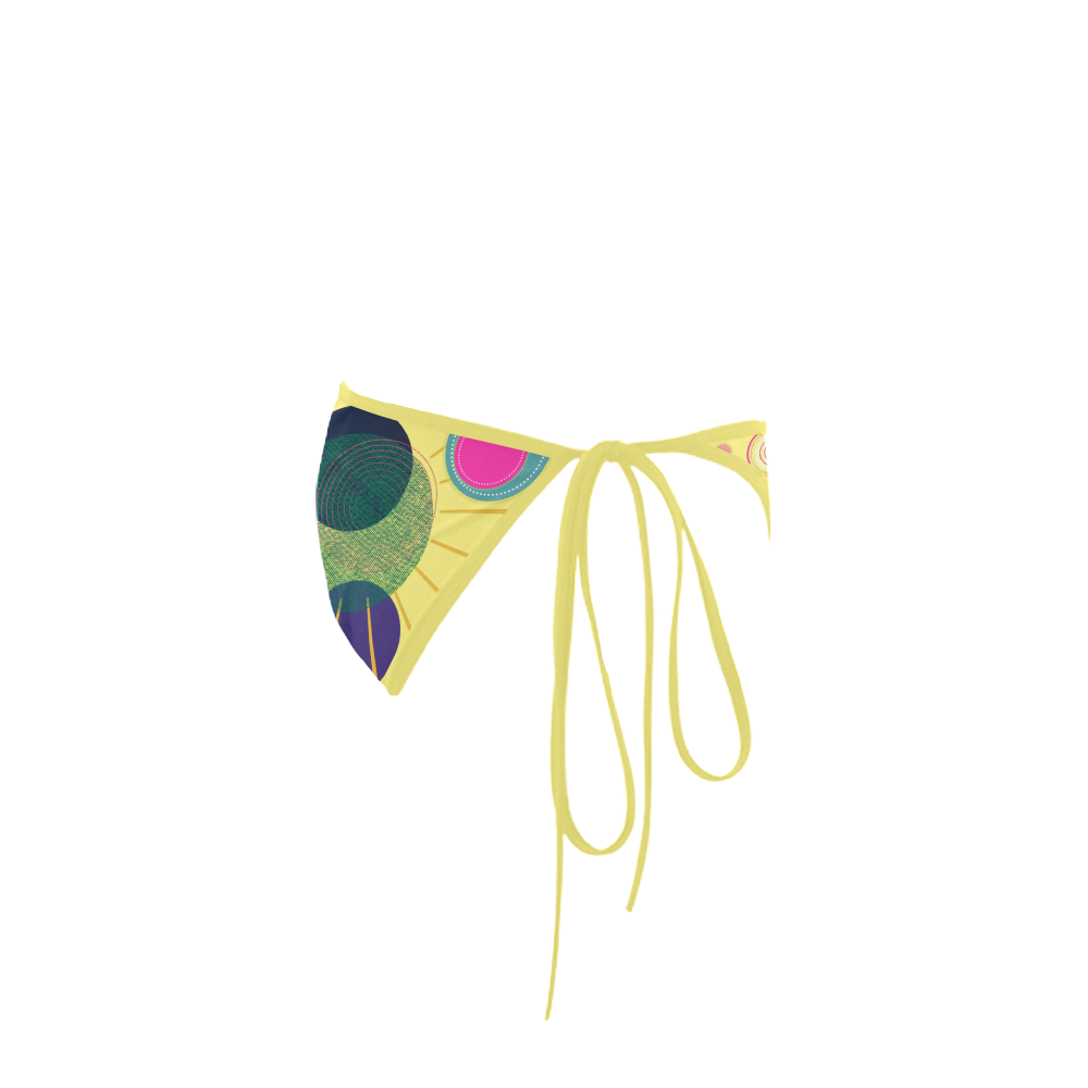 Adele Original Picco Boho circles - pale yellow Custom Bikini Swimsuit Bottom