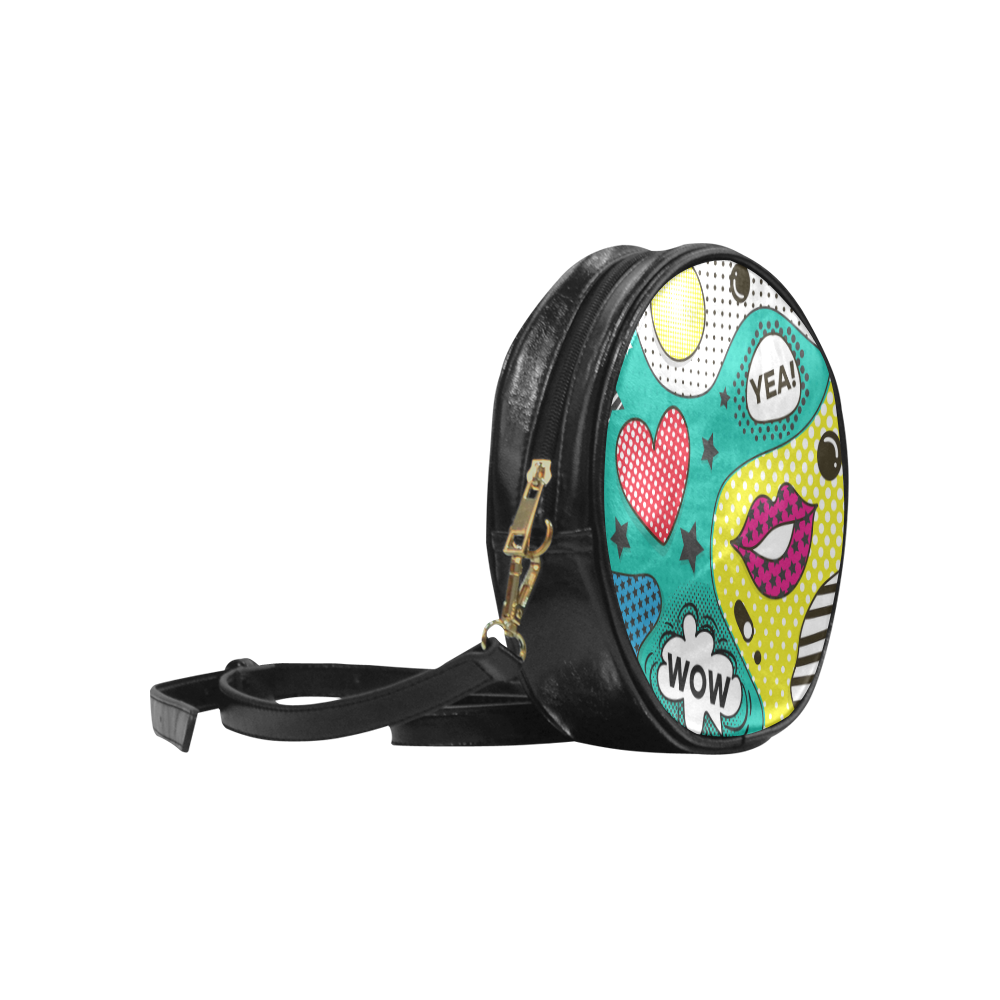 Trendy Pop Art Round Sling Bag (Model 1647)