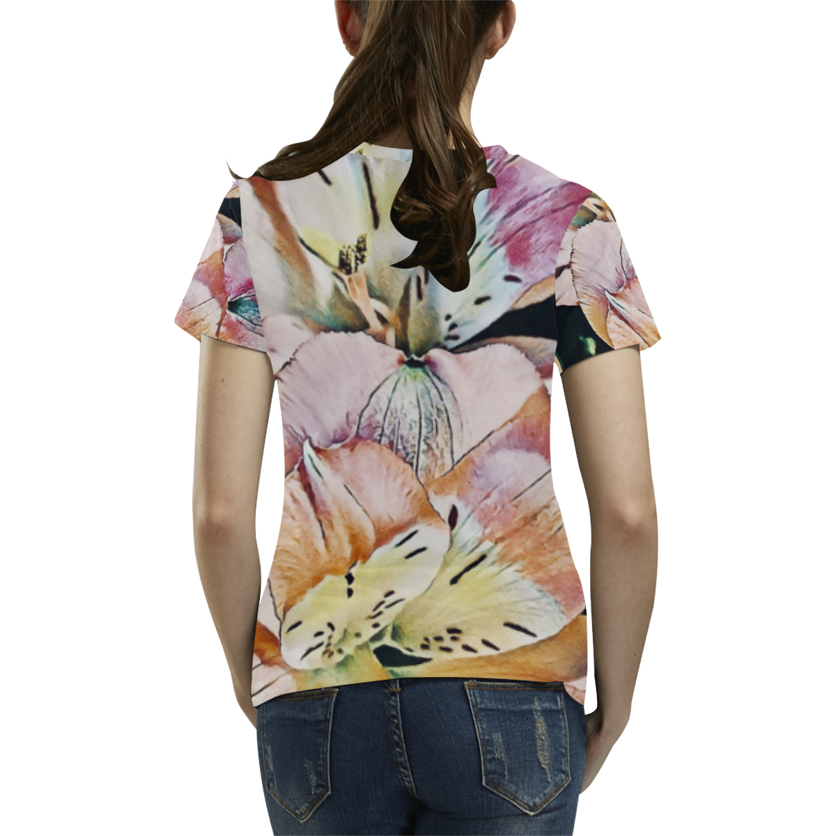 Impression Floral 10192 by JamColors All Over Print T-Shirt for Women (USA Size) (Model T40)