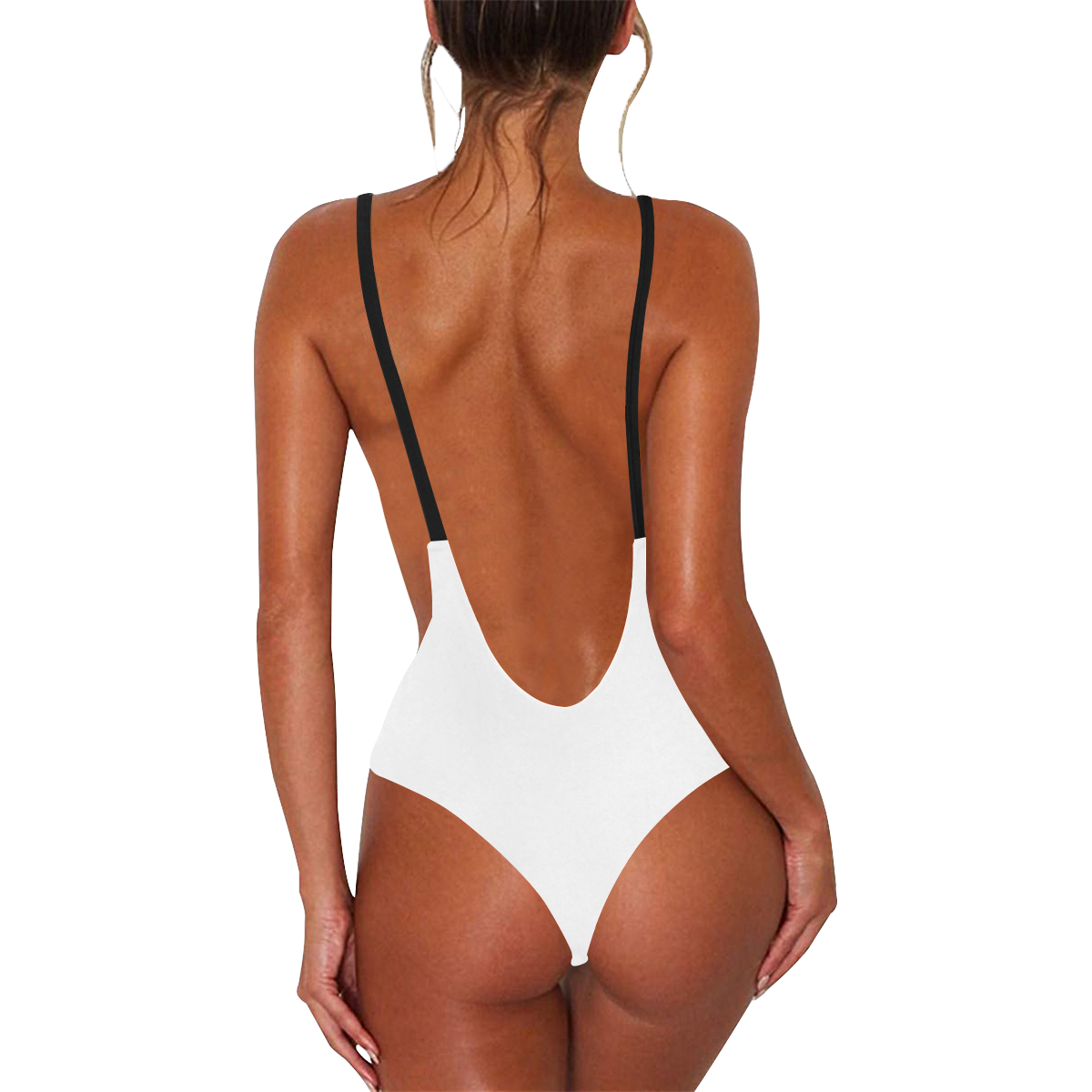 White swimsuit with angel Sexy Low Back One-Piece Swimsuit (Model S09)