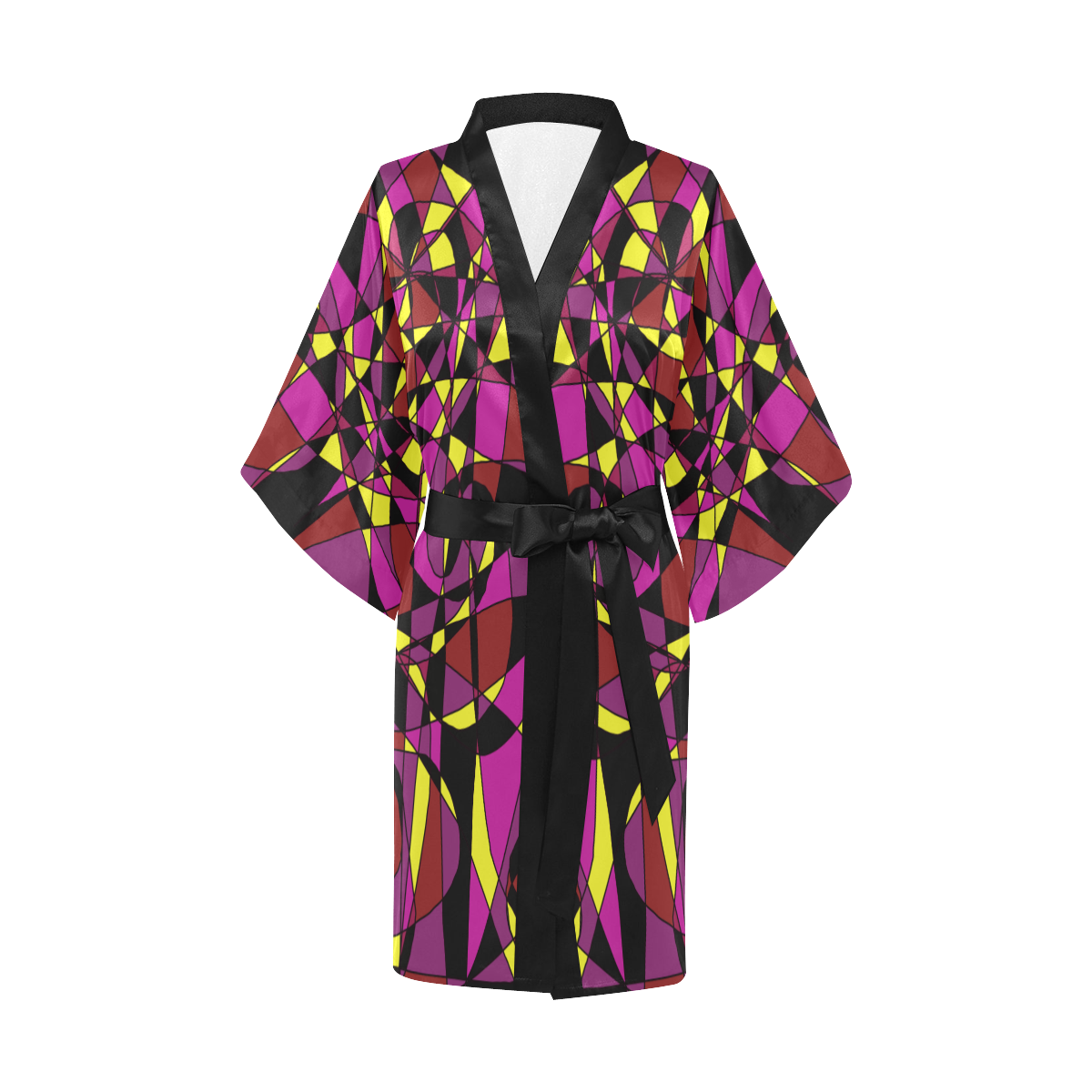 Multicolor Abstract Design S2020 Kimono Robe