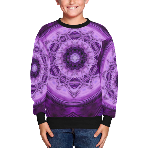 MANDALA PURPLE POWER Kids' All Over Print Sweatshirt (Model H37)