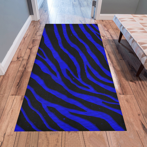 Ripped SpaceTime Stripes - Blue Area Rug 7'x3'3''