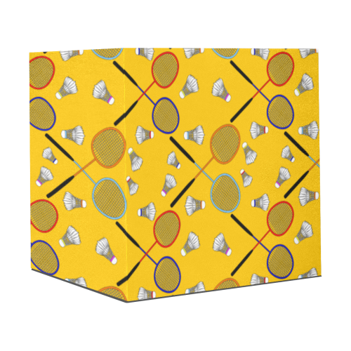 Badminton Rackets and Shuttlecocks Pattern Sports Yellow Gift Wrapping Paper 58"x 23" (1 Roll)