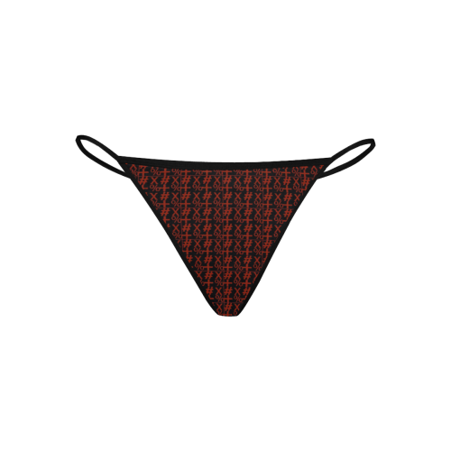 NUMBERS Collection Symbols Red Women's All Over Print G-String Panties (Model L35)